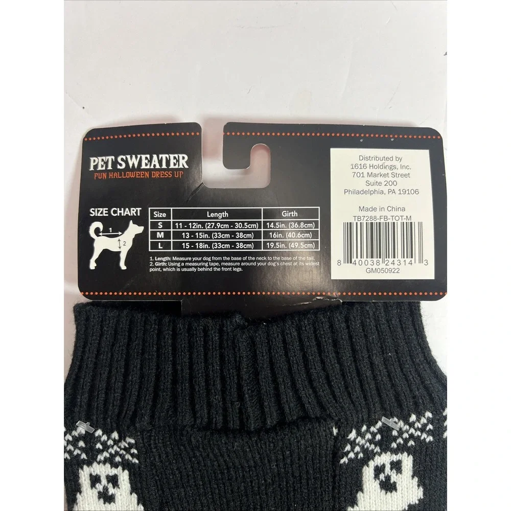 Dog Sweater Pumpkin‎ Pet Sweaters Halloween Holiday Party for Cat and Puppy Med